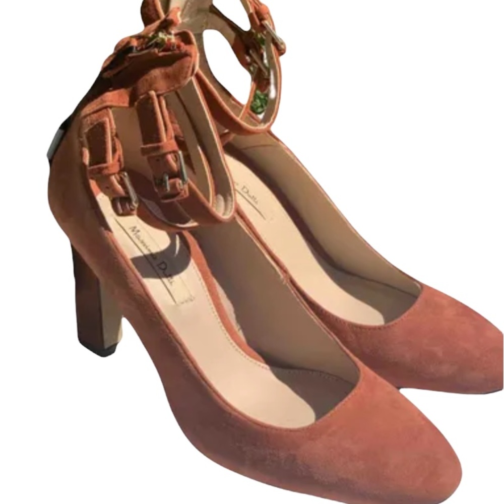 Massimo Dutti suede burnt orange heels new with tags
